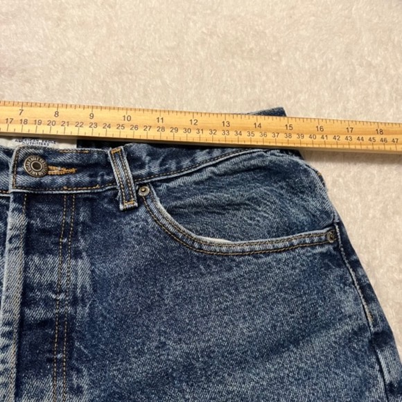 American Eagle Outfitters Dungarees Mens Buttonfly Blue Denim Jeans Size W33 L30 - Picture 10 of 12